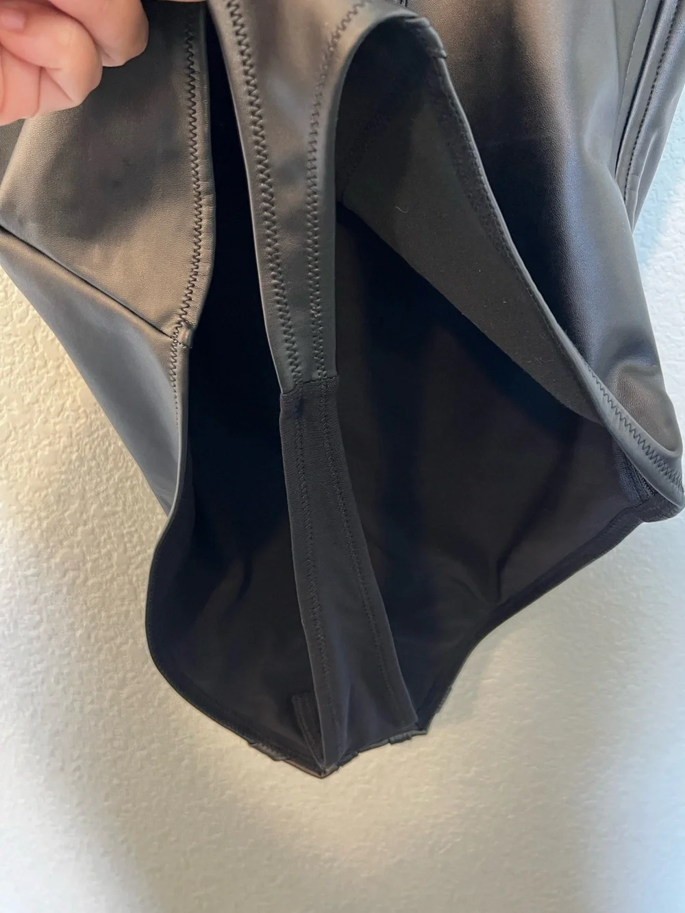 NWT Popilush Black Shapewear Faux Leather Lace Balconette Sculpting Bodysuit- 2X